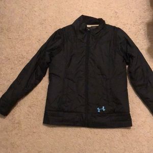 Women’s large black underarmour convertible coat to vest